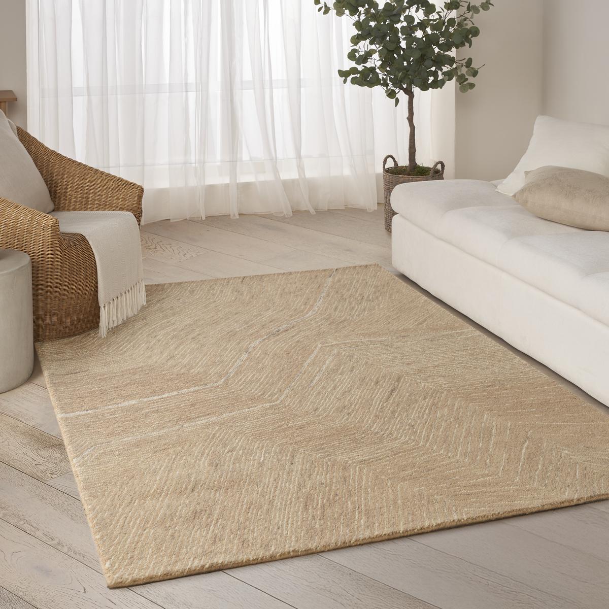 DKNY Pure Angles Camel Rug