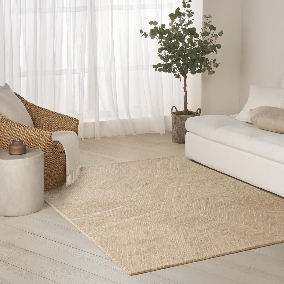 DKNY Pure Angles Camel Rug