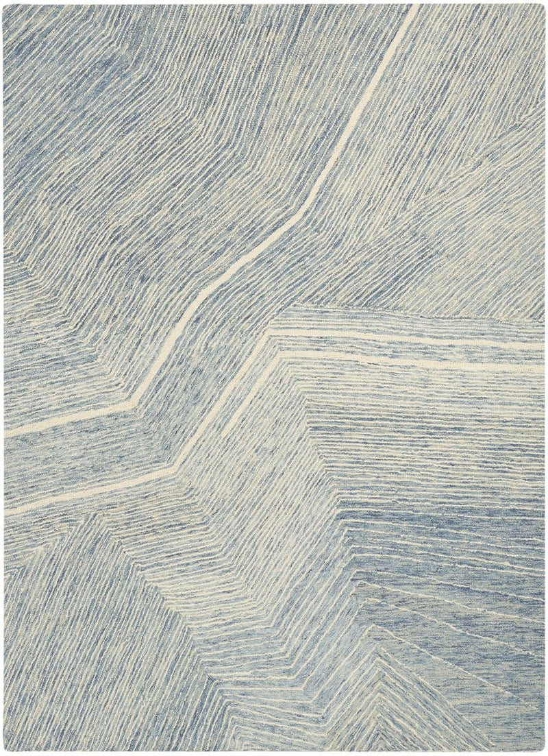 DKNY Pure Angles Ivory Blue Rug