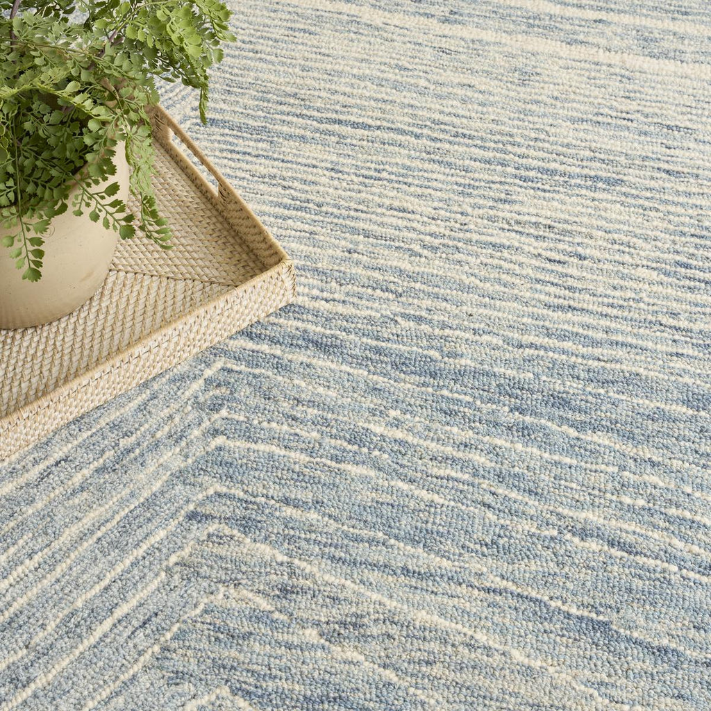 DKNY Pure Angles Ivory Blue Rug