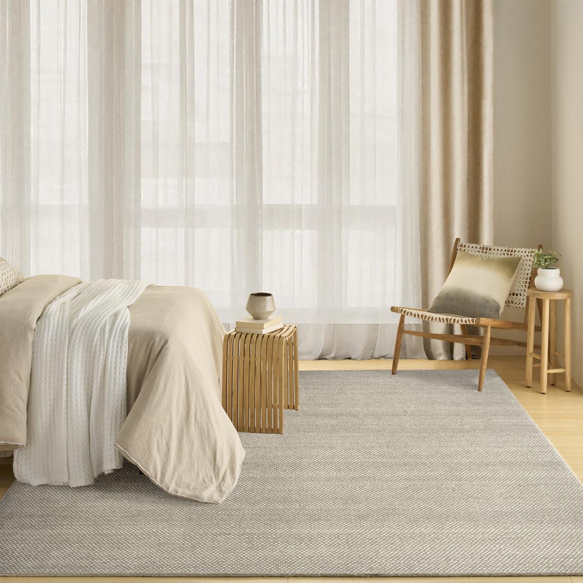 DKNY Rows Ivory Grey Rug