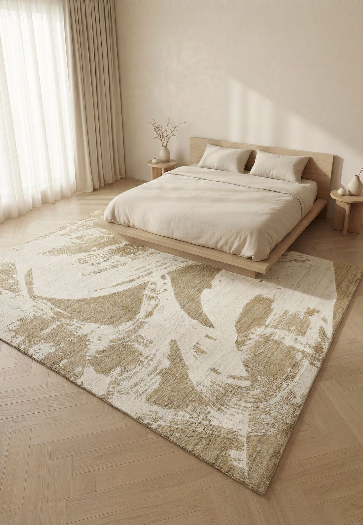 Dune Viscose Drift Ivory Mink Rug