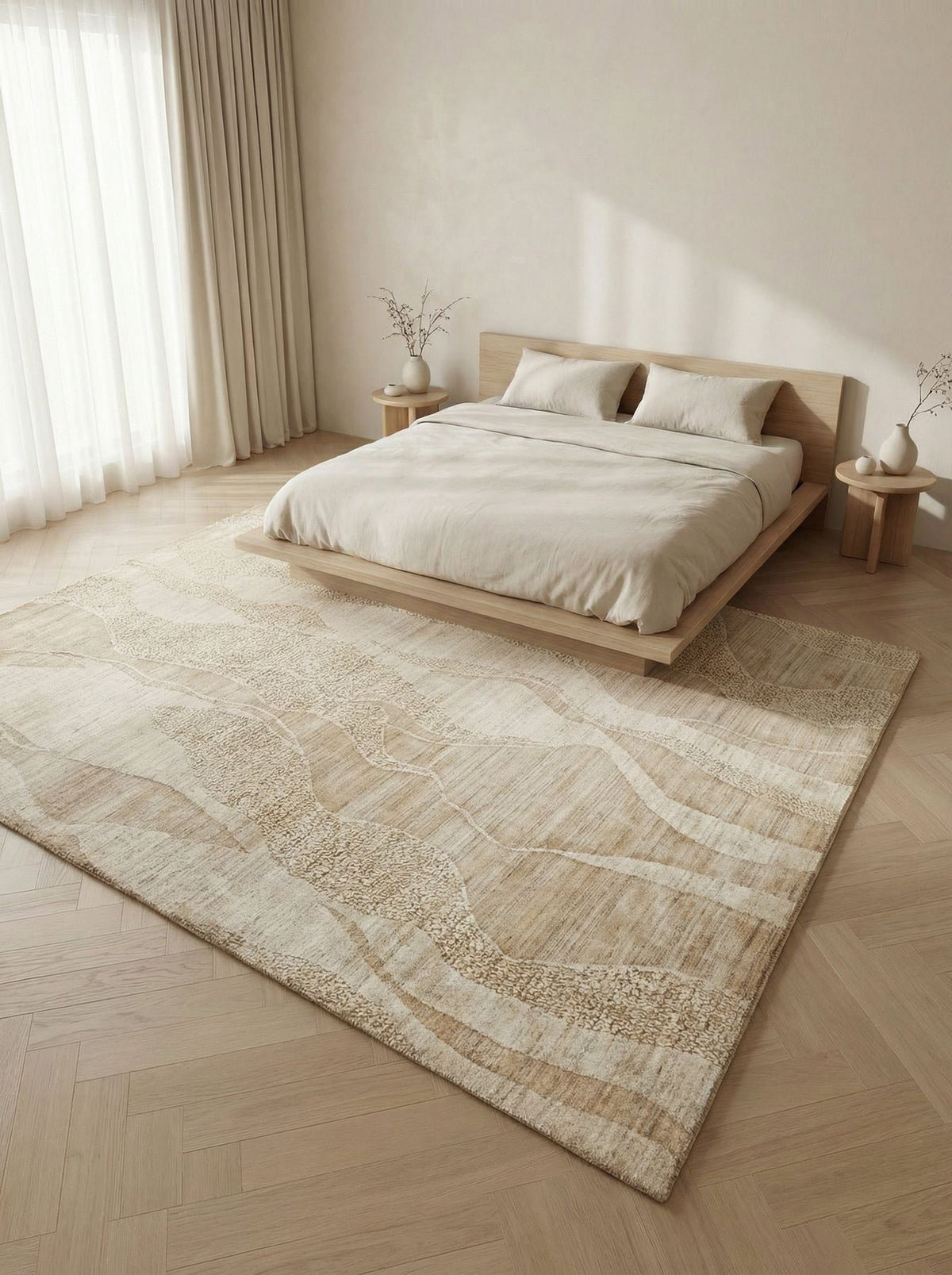 Dune Viscose Wave Beige Rug