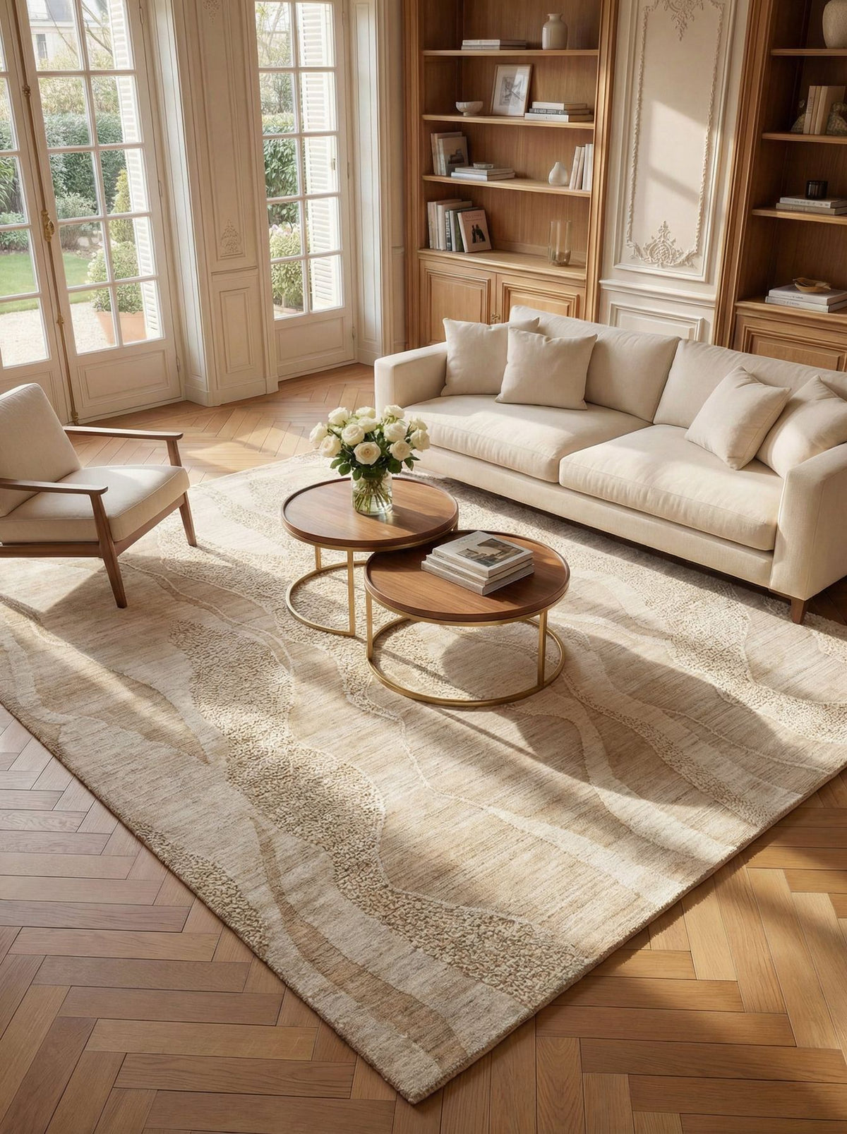 Dune Viscose Wave Beige Rug