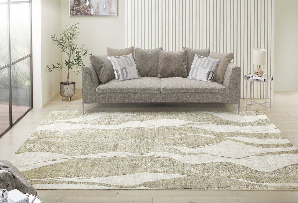 Dune Viscose Wave Ivory Mink Rug