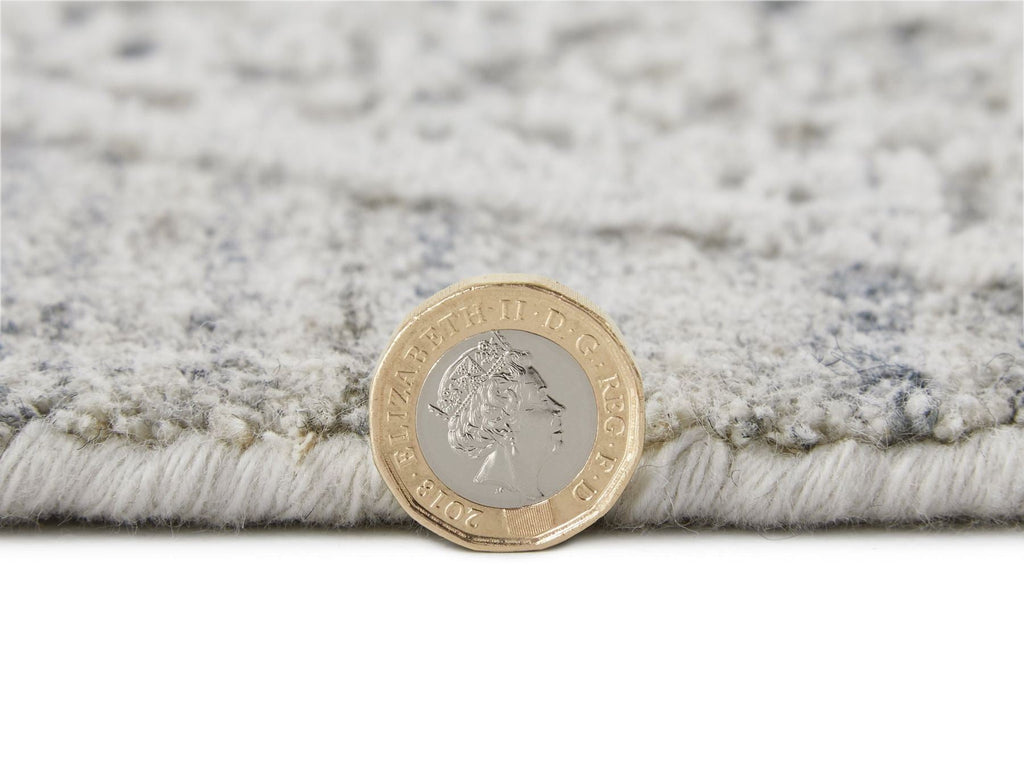 Dune Viscose Wave White Light Blue Rug