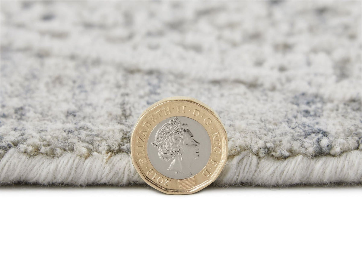 Dune Viscose Wave White Light Blue Rug