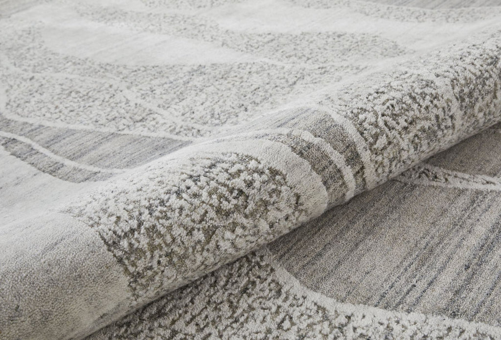 Dune Viscose Wave White Light Blue Rug