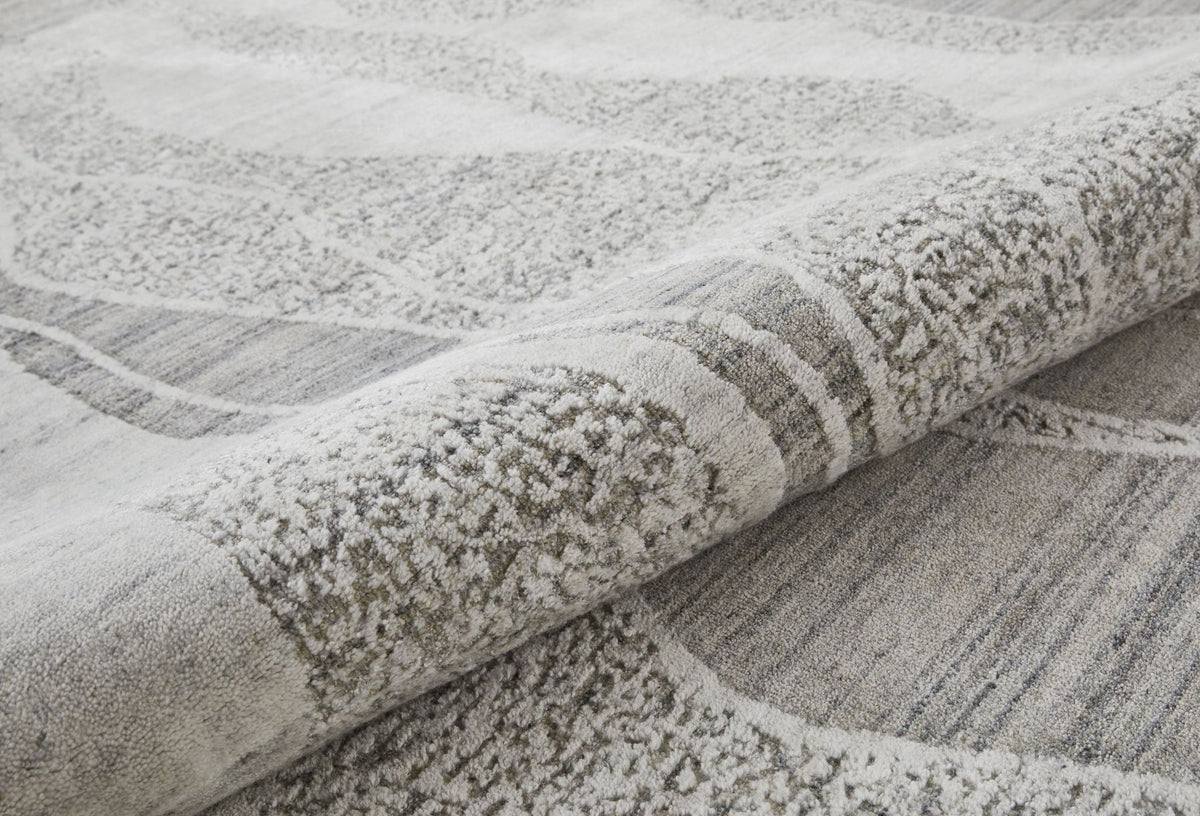 Dune Viscose Wave White Light Blue Rug