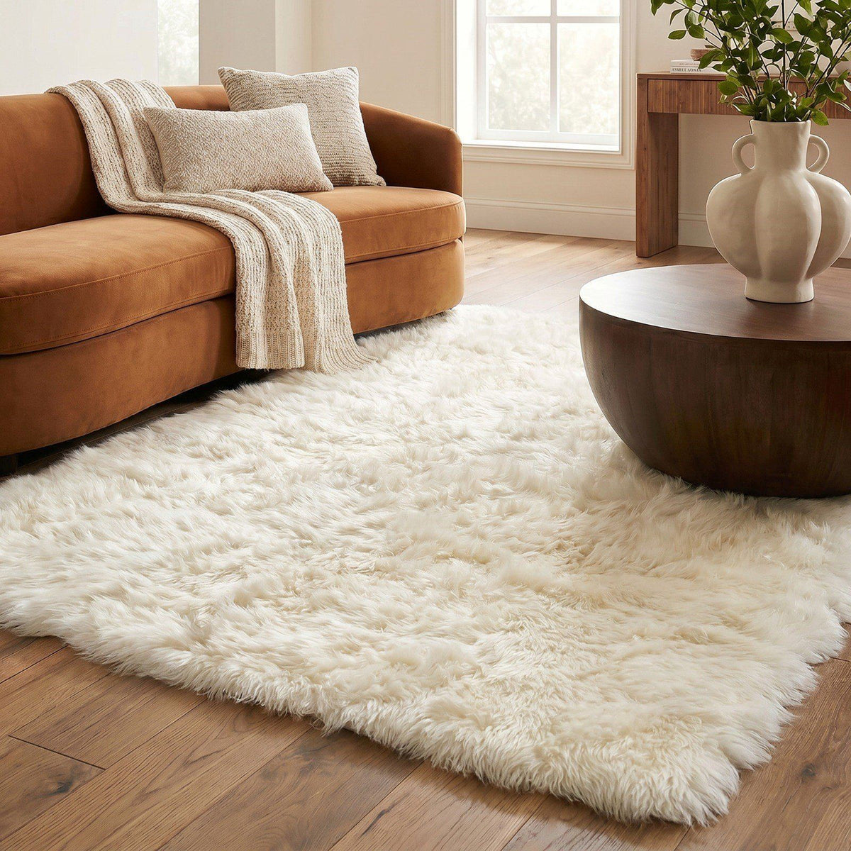 Faux Sheepskin Ivory Rug