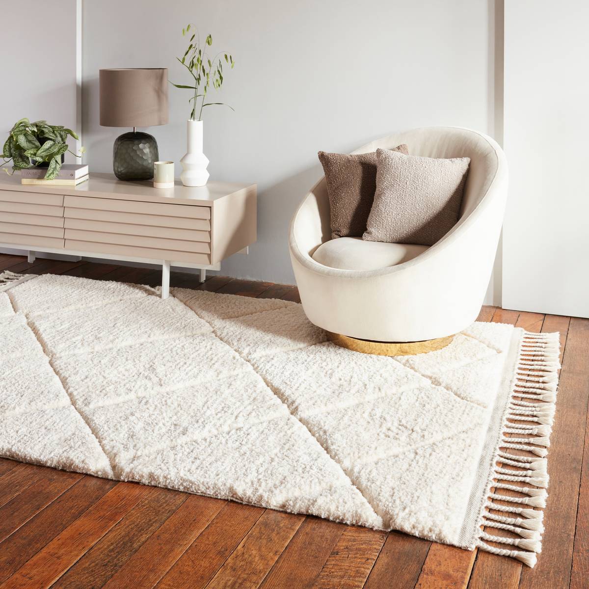 Fes Diamond Cream Rug