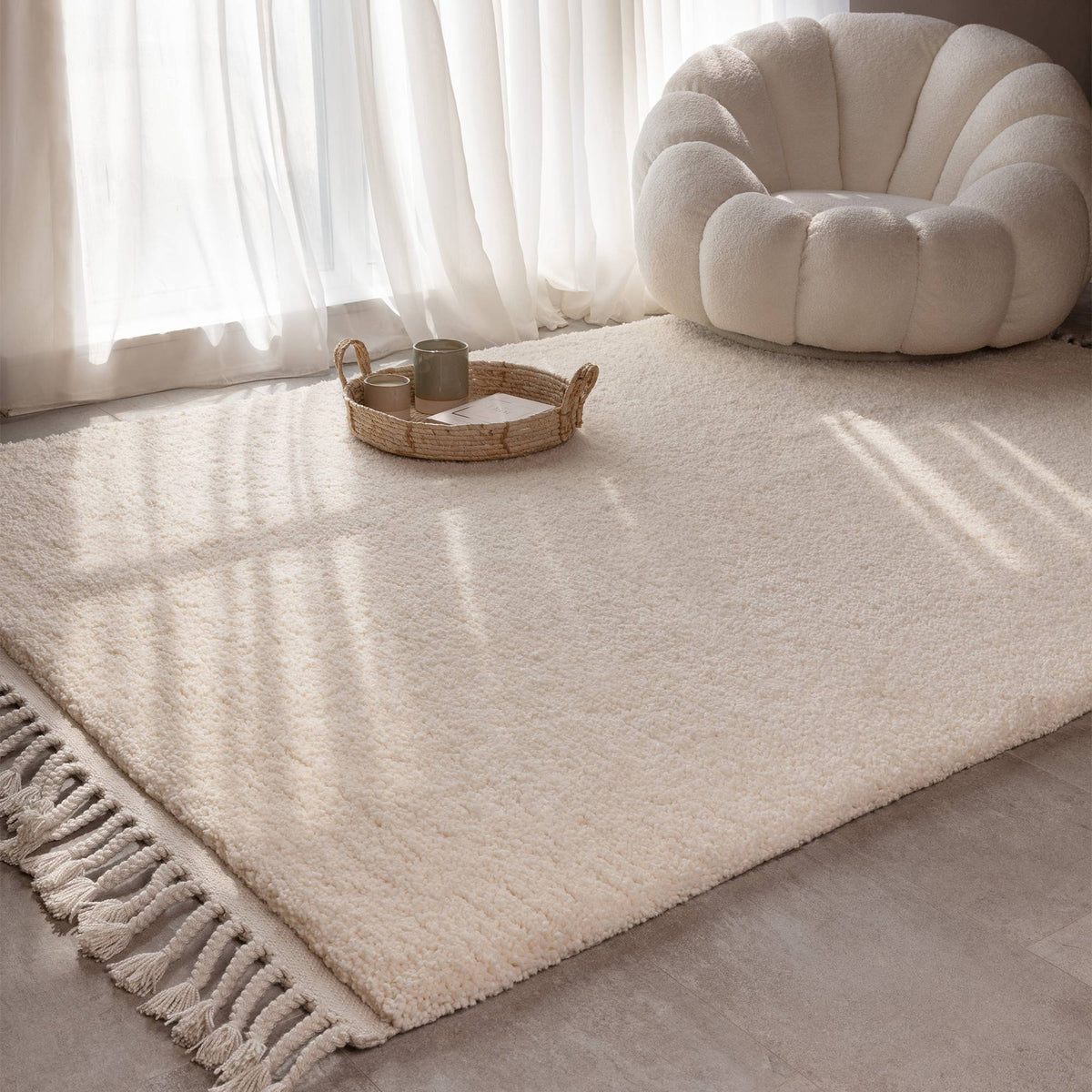 Fes Tassel Cream Rug