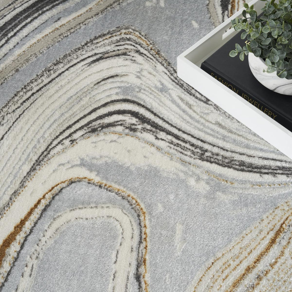 Glitz Agate Grey Gold Rug