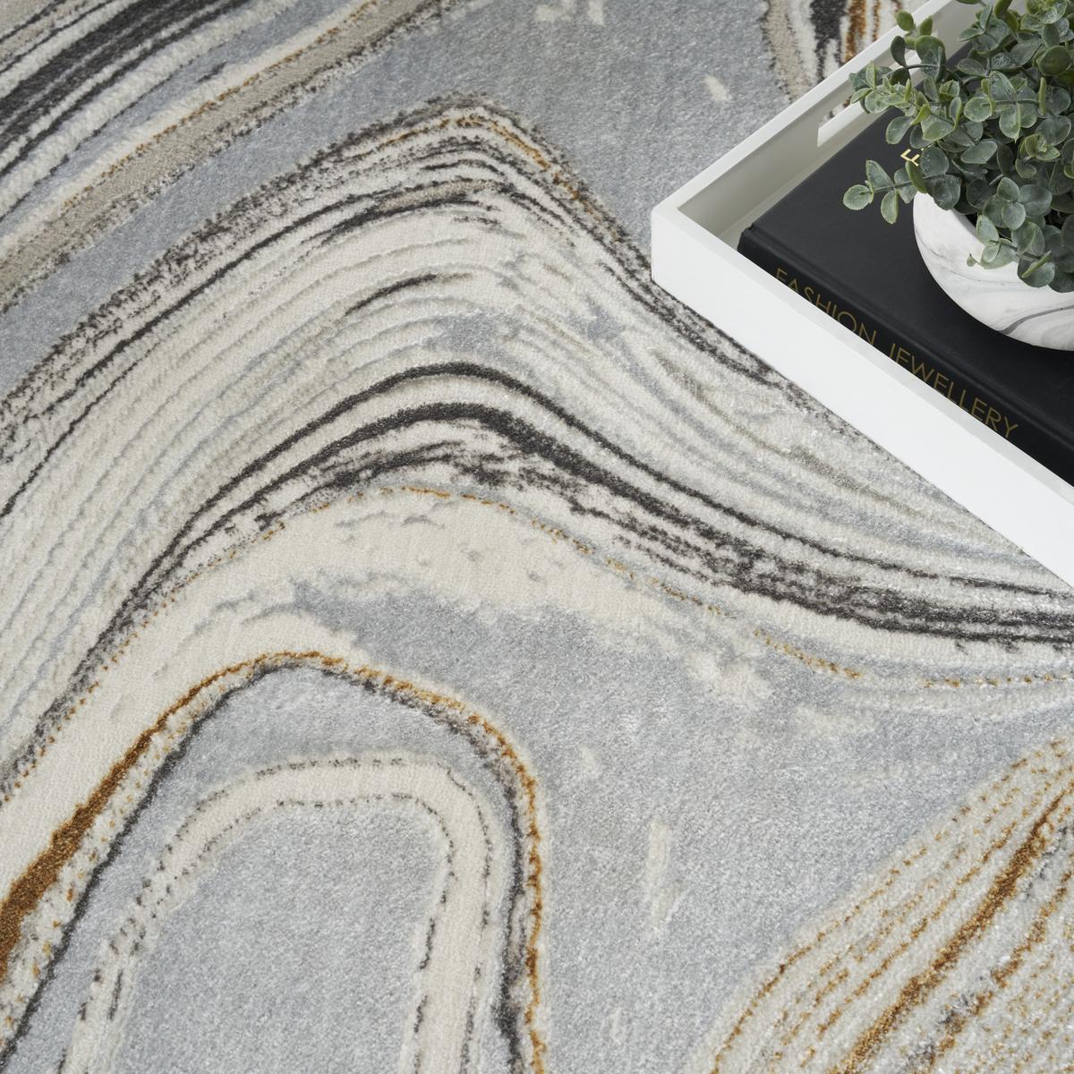 Glitz Agate Grey Gold Rug