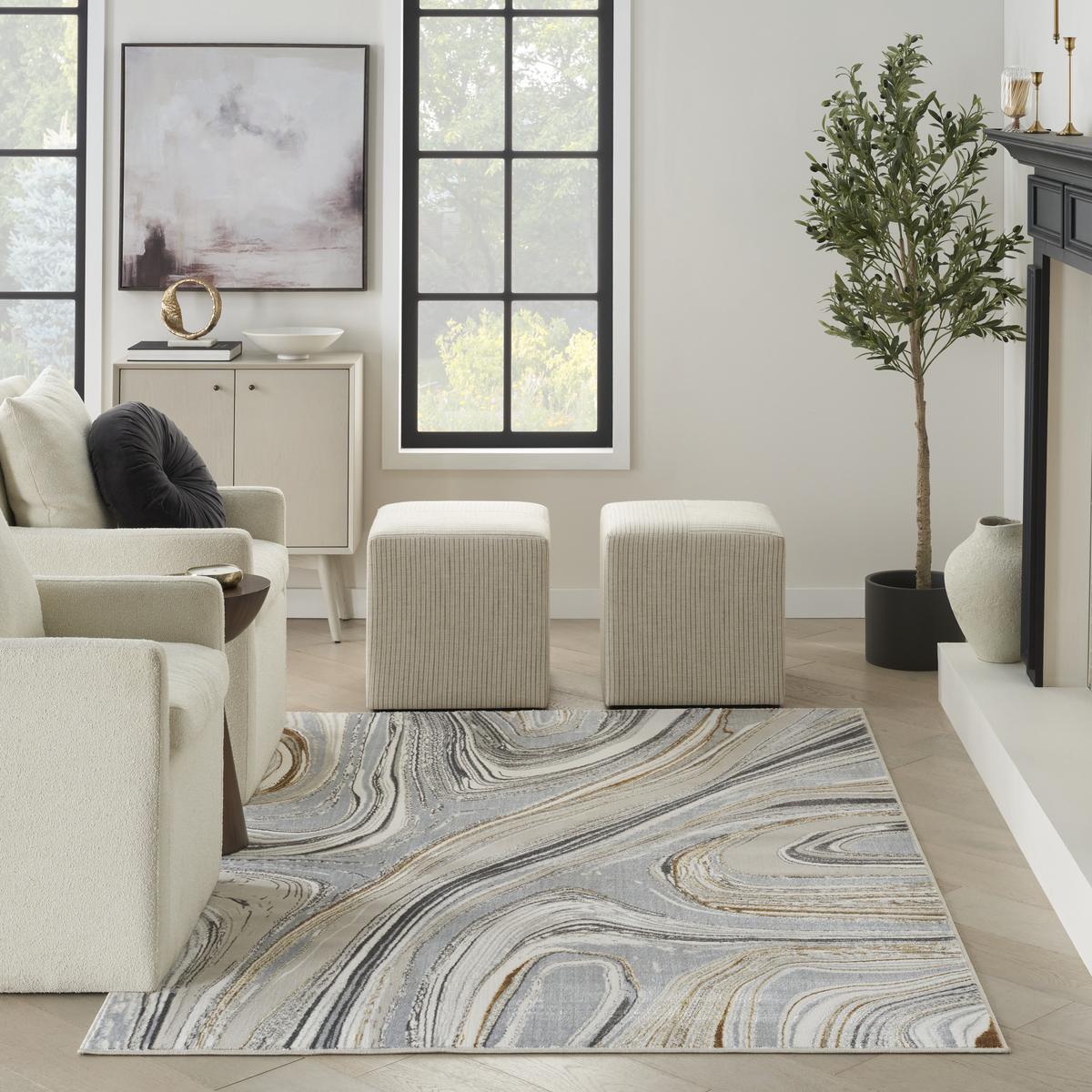 Glitz Agate Grey Gold Rug