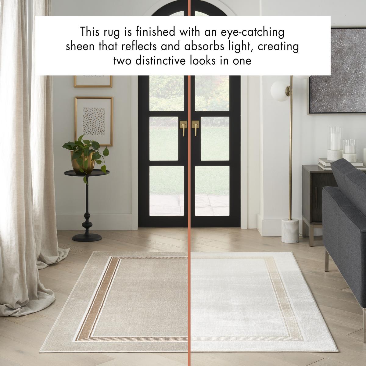 Glitz Border Ivory Cream Rug