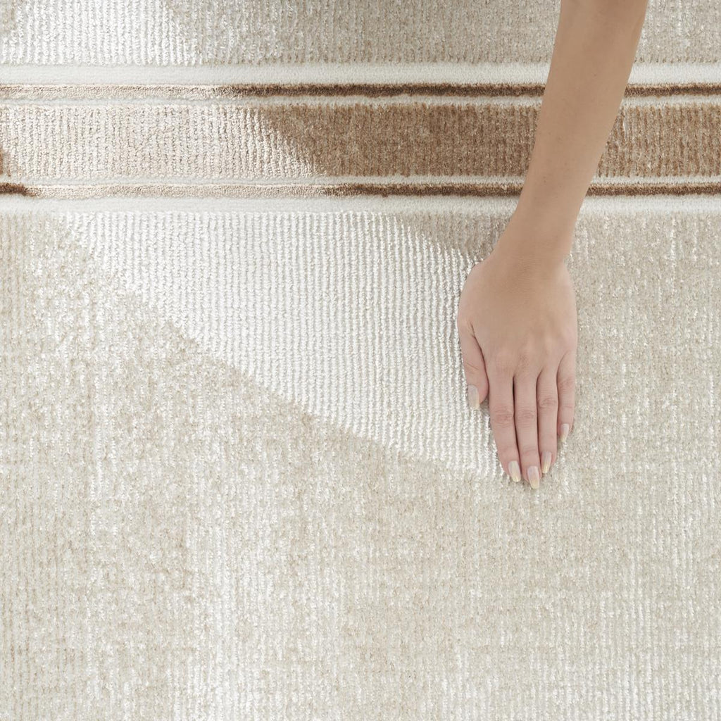 Glitz Border Ivory Cream Rug