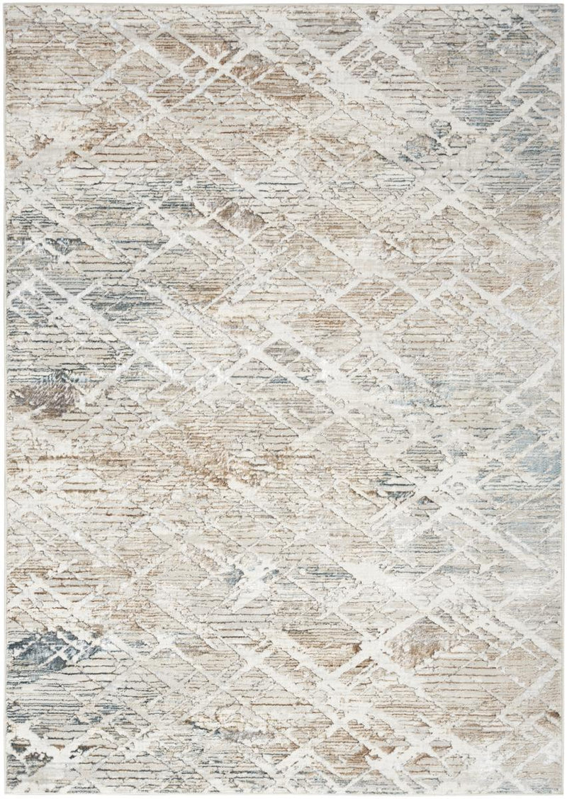 Glitz Lattice Grey Multicolour Rug