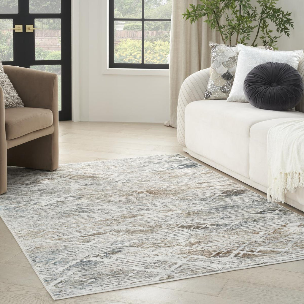 Glitz Lattice Grey Multicolour Rug