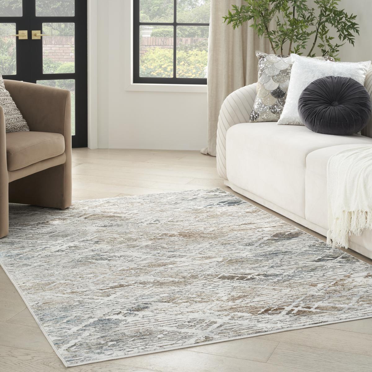 Glitz Lattice Grey Multicolour Rug