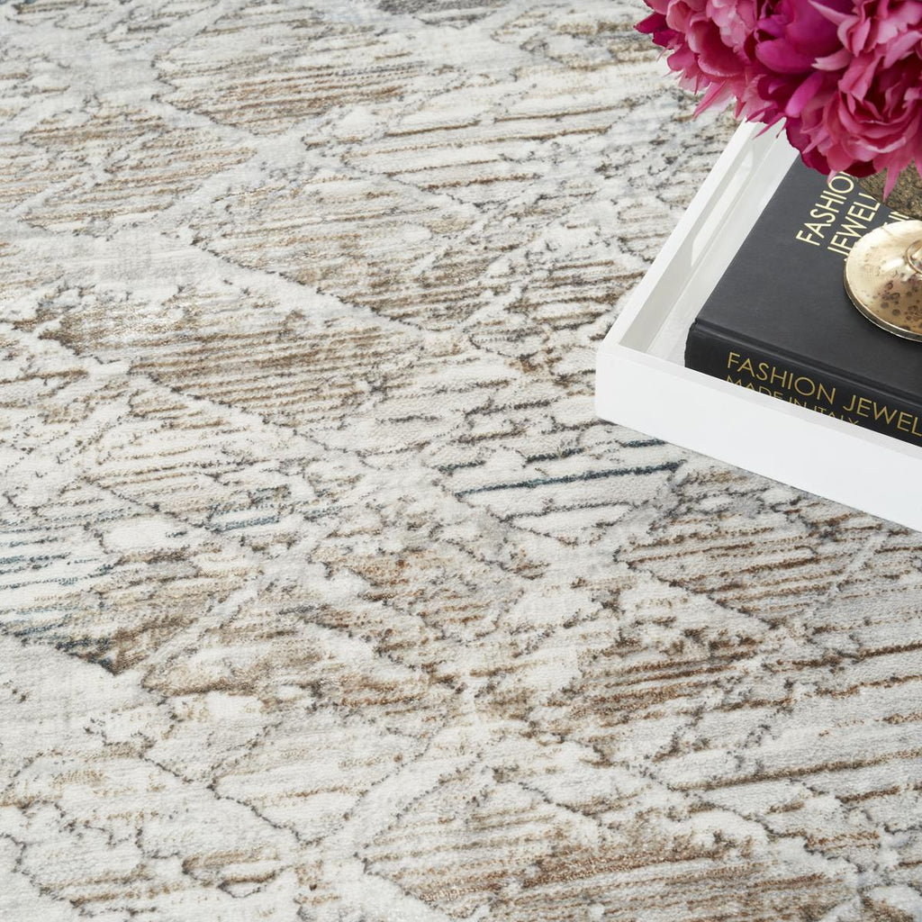 Glitz Lattice Grey Multicolour Rug