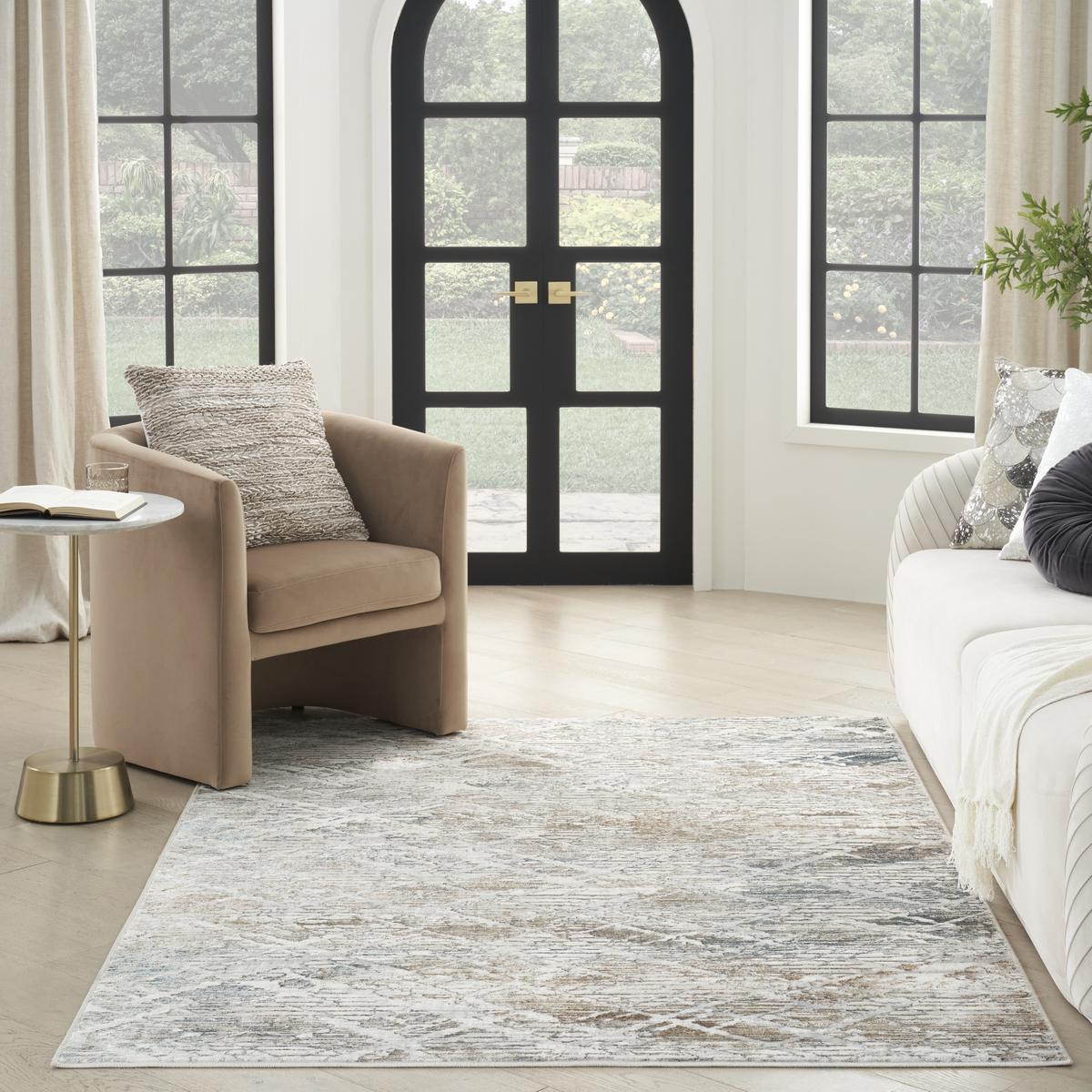 Glitz Lattice Grey Multicolour Rug
