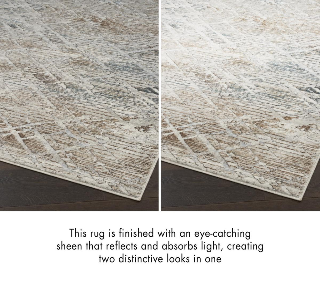 Glitz Lattice Grey Multicolour Rug