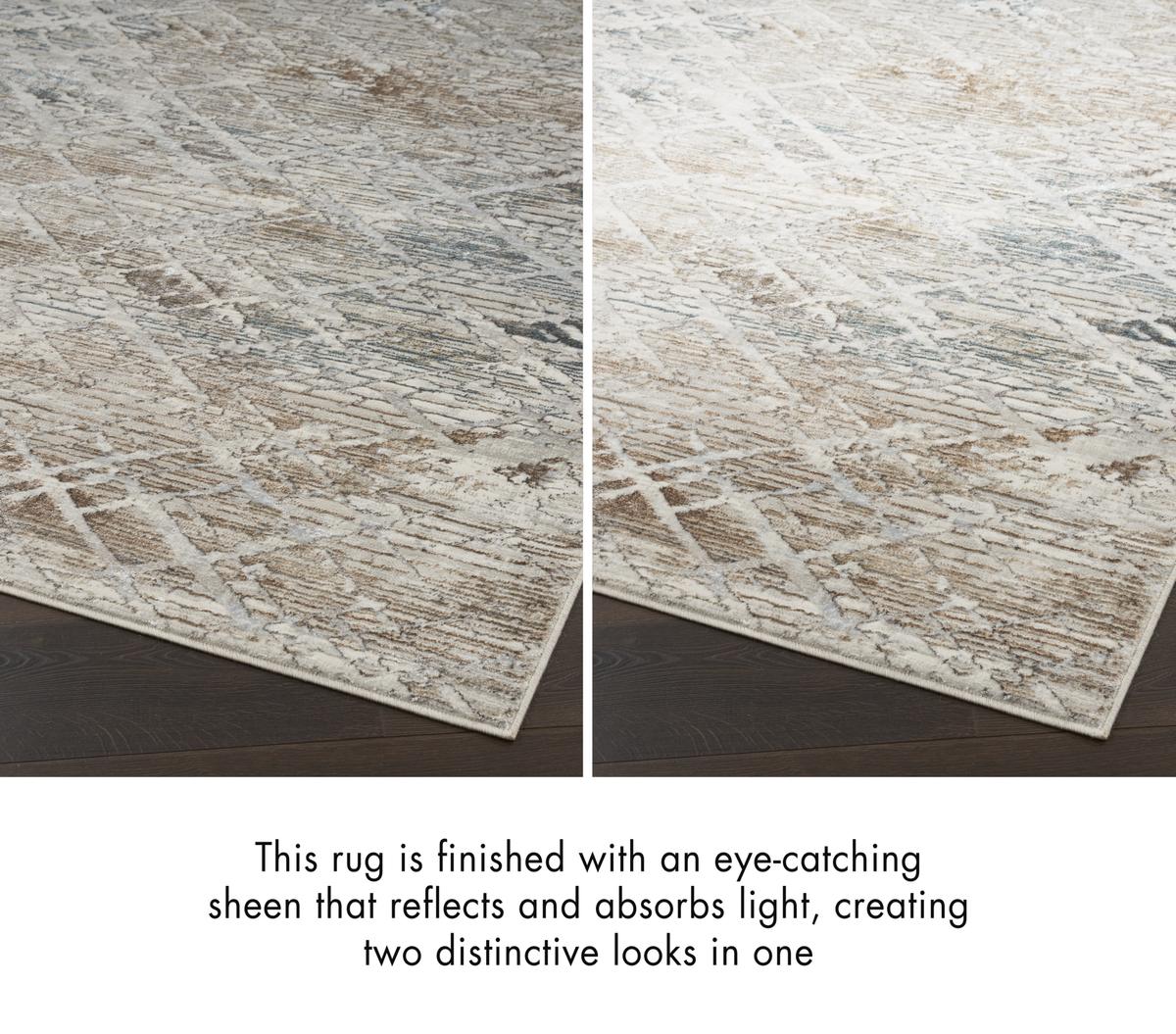 Glitz Lattice Grey Multicolour Rug