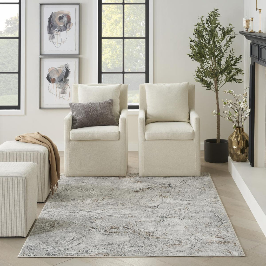 Glitz Marble Grey Multicolour Rug
