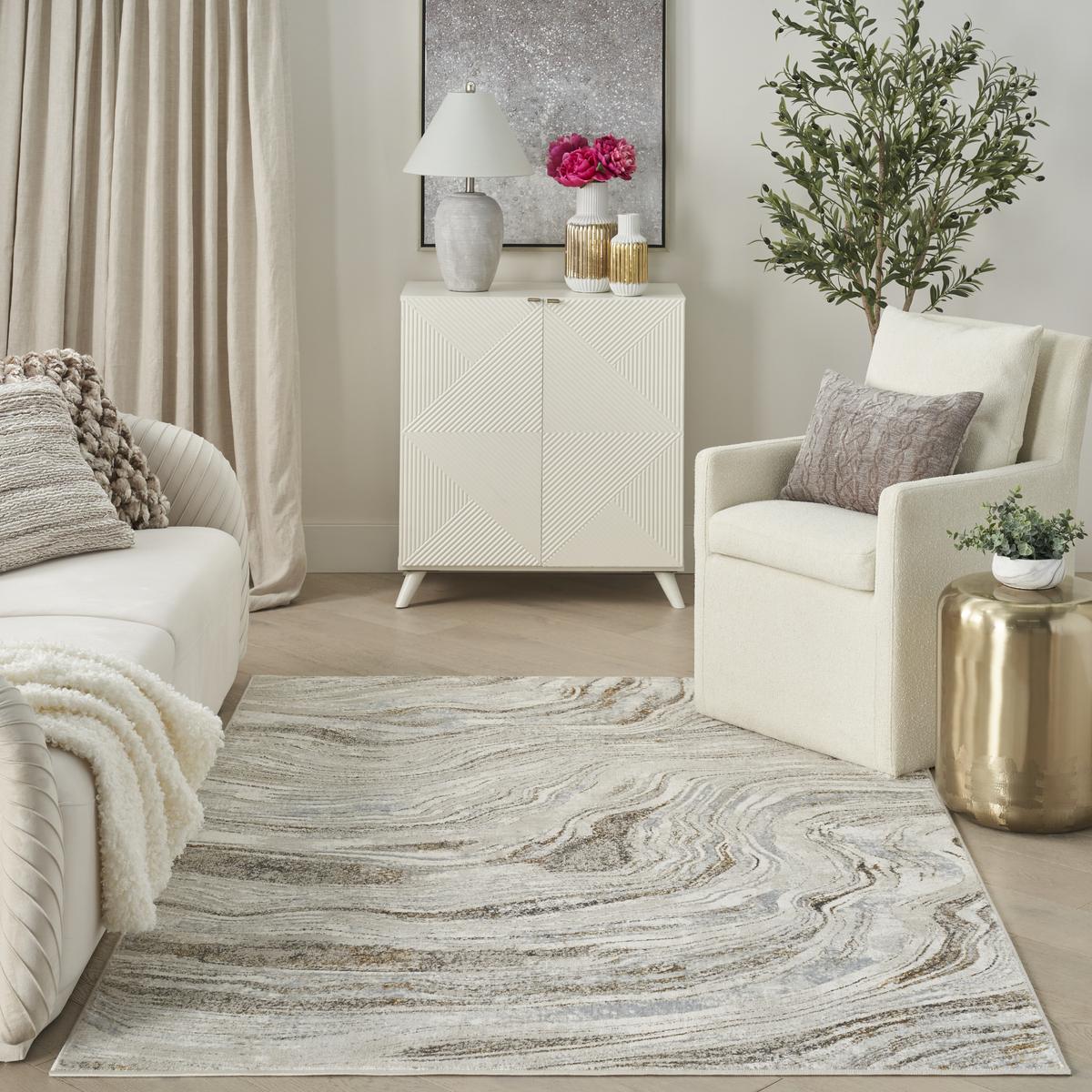 Glitz Onyx Grey Gold Rug