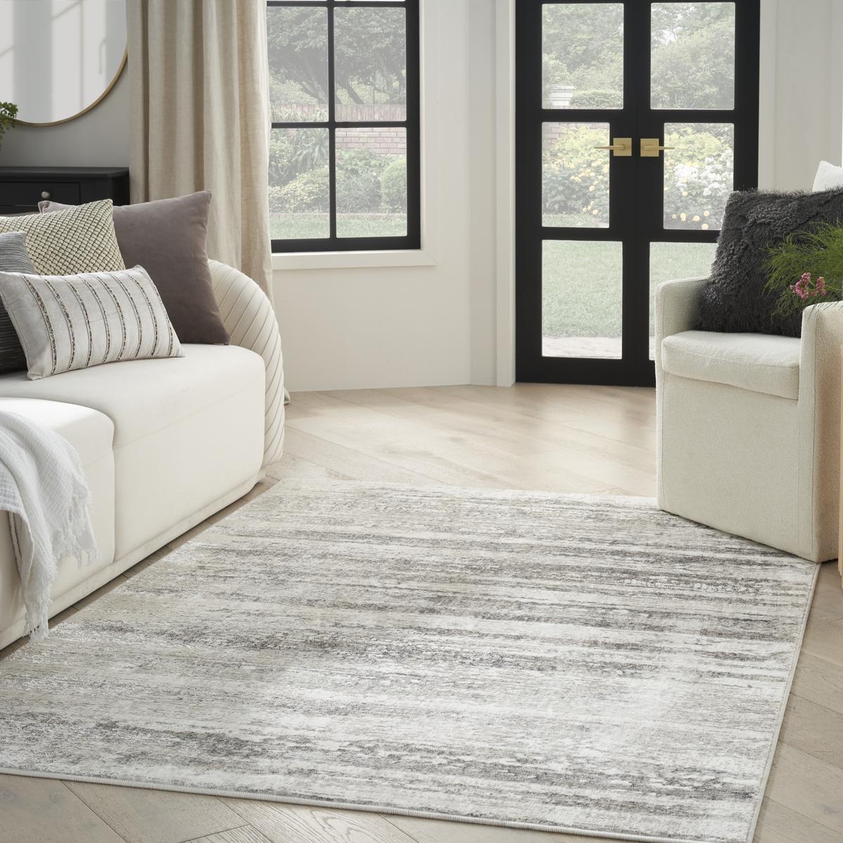 Glitz Stripe Cream Grey Rug