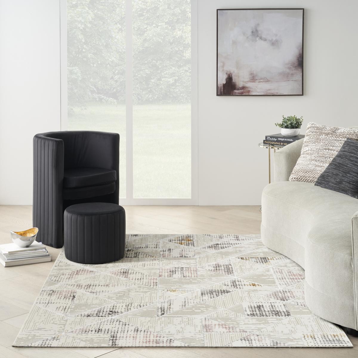 Glitz Tile Ivory Multicolour Rug
