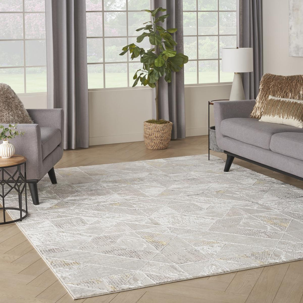 Glitz Tile Ivory Multicolour Rug