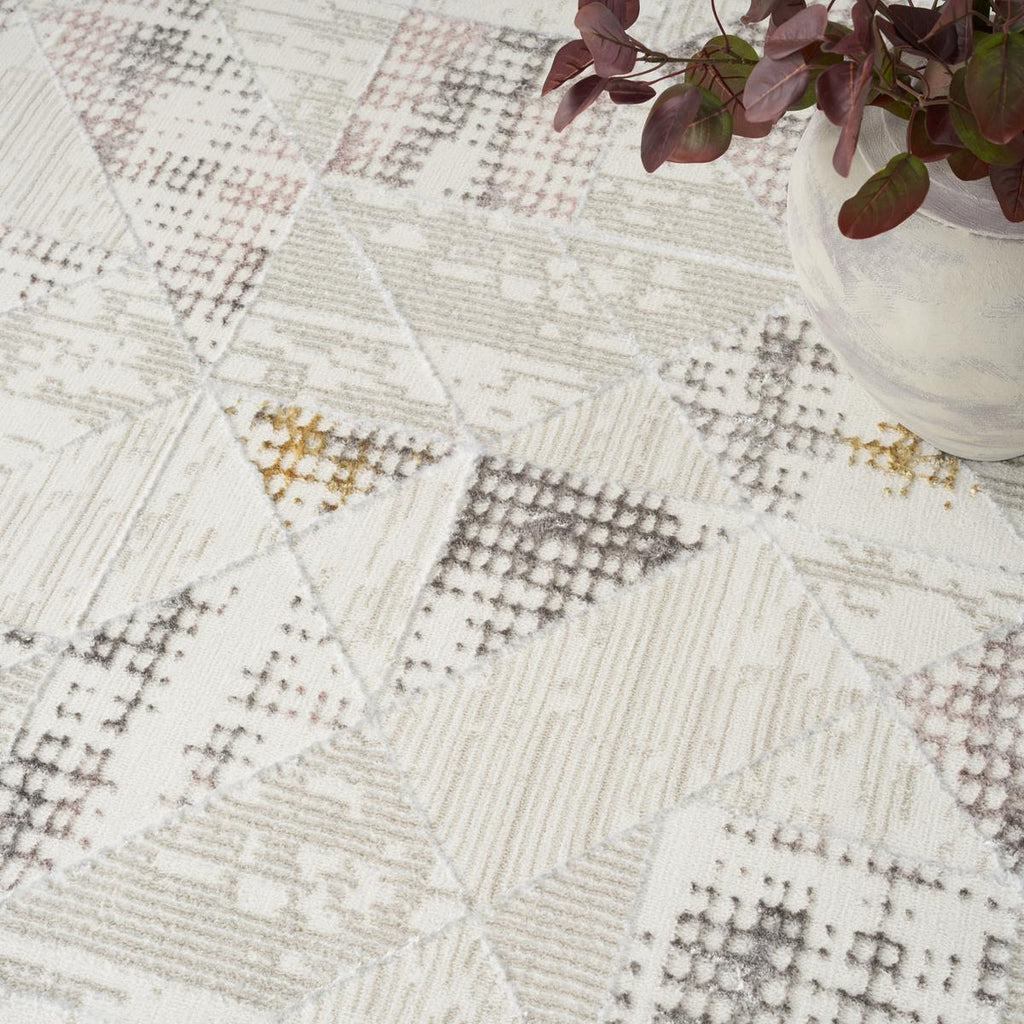 Glitz Tile Ivory Multicolour Rug