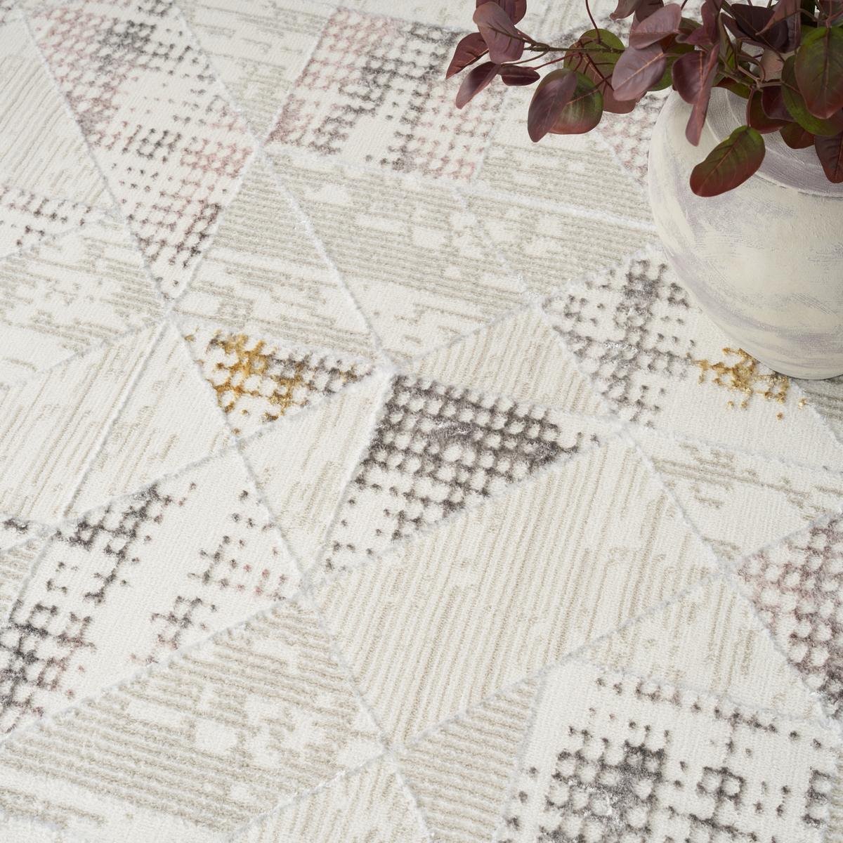 Glitz Tile Ivory Multicolour Rug