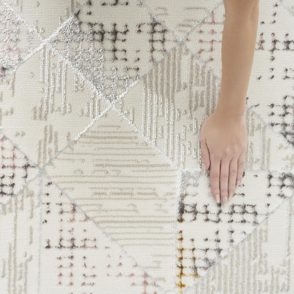 Glitz Tile Ivory Multicolour Rug