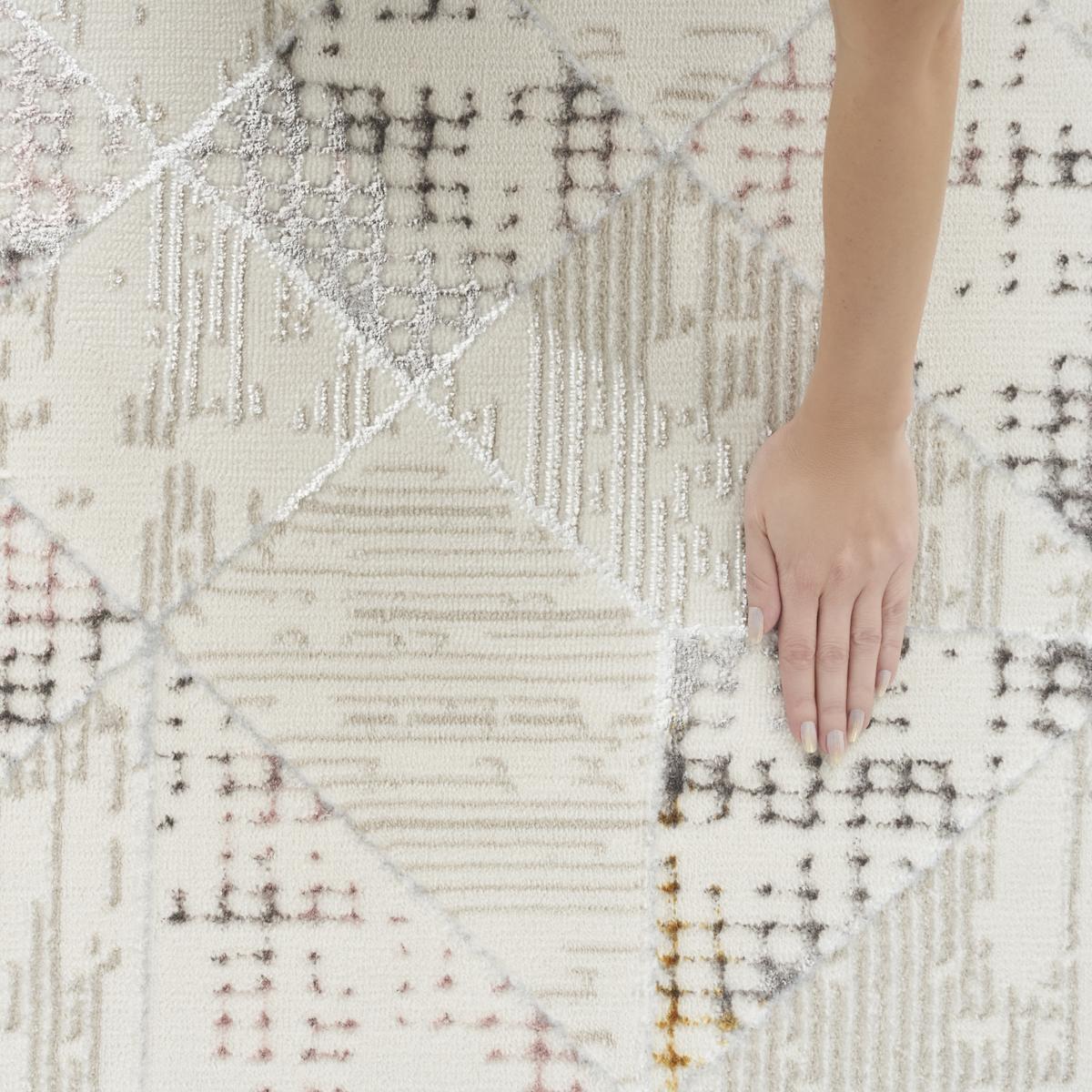 Glitz Tile Ivory Multicolour Rug