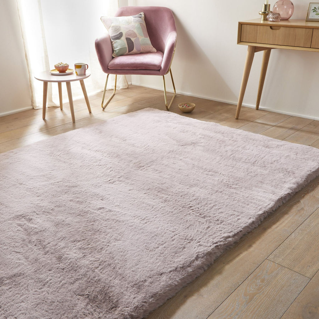 Heavenly Blush Faux Fur Rug