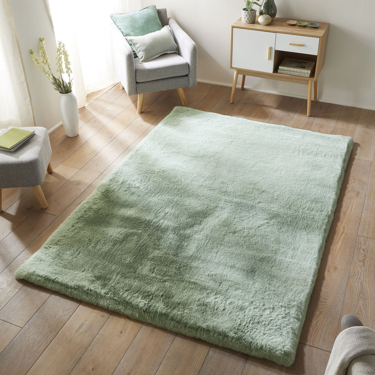 Heavenly Sage Faux Fur Rug