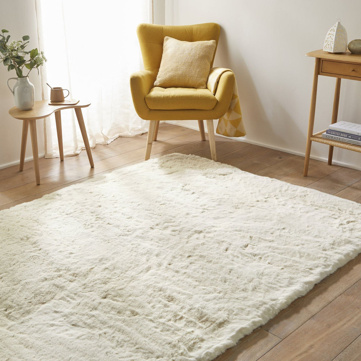 Heavenly Shell Faux Fur Rug