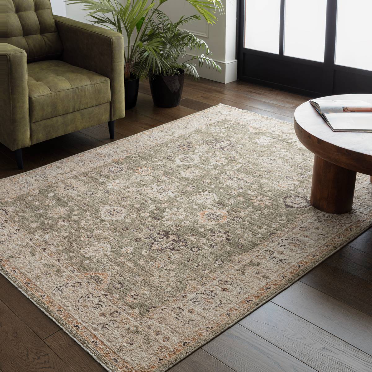 Heriz Ornate Green Rug