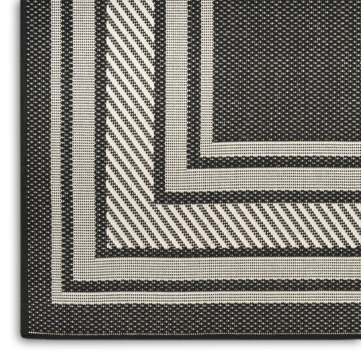 Horizon Border Black Rug