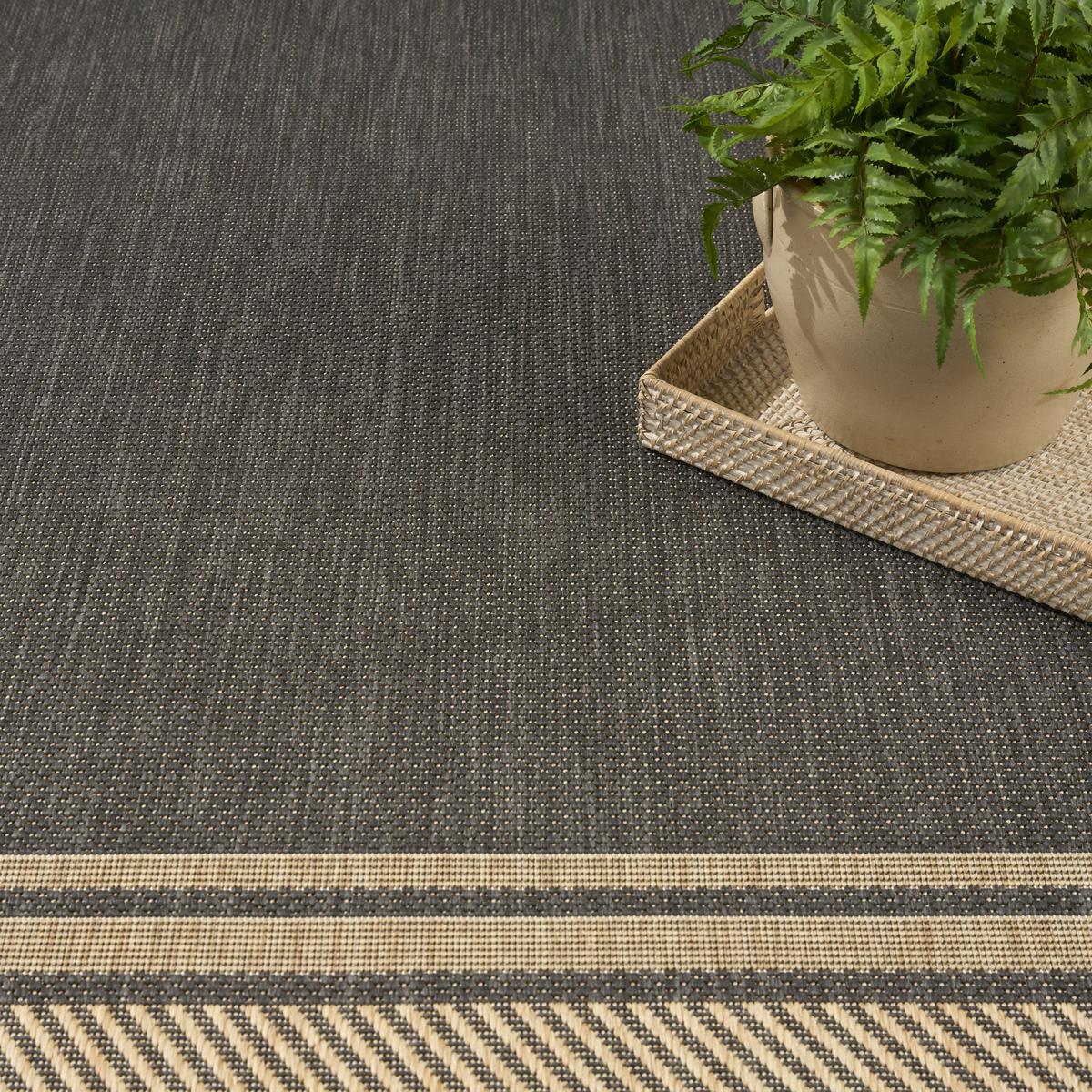 Horizon Border Charcoal Rug