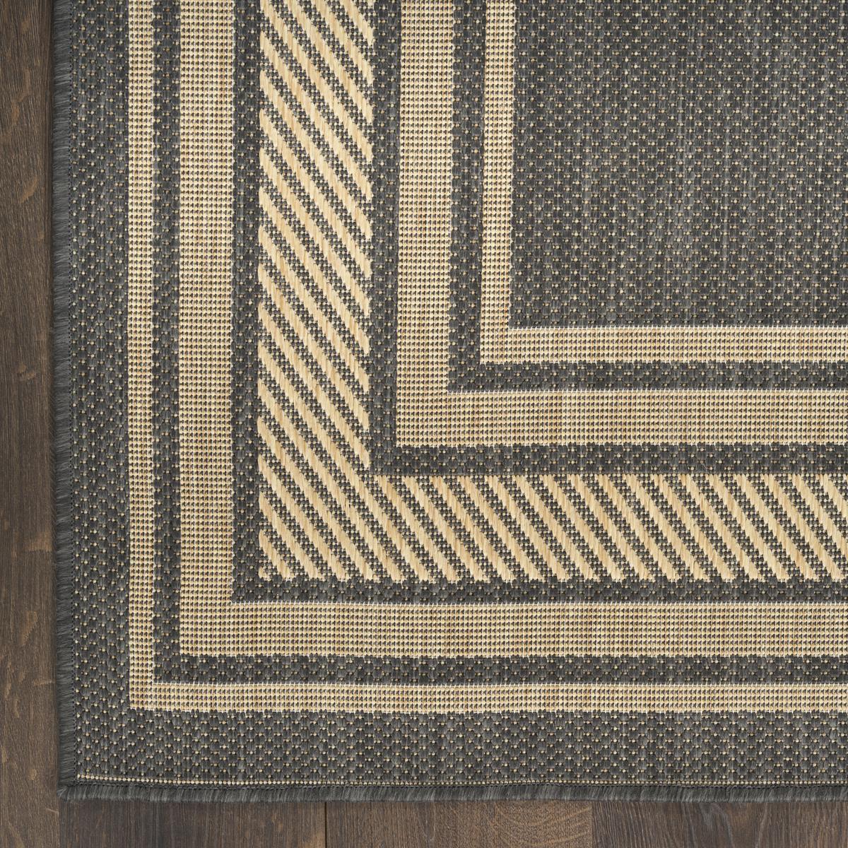 Horizon Border Charcoal Rug