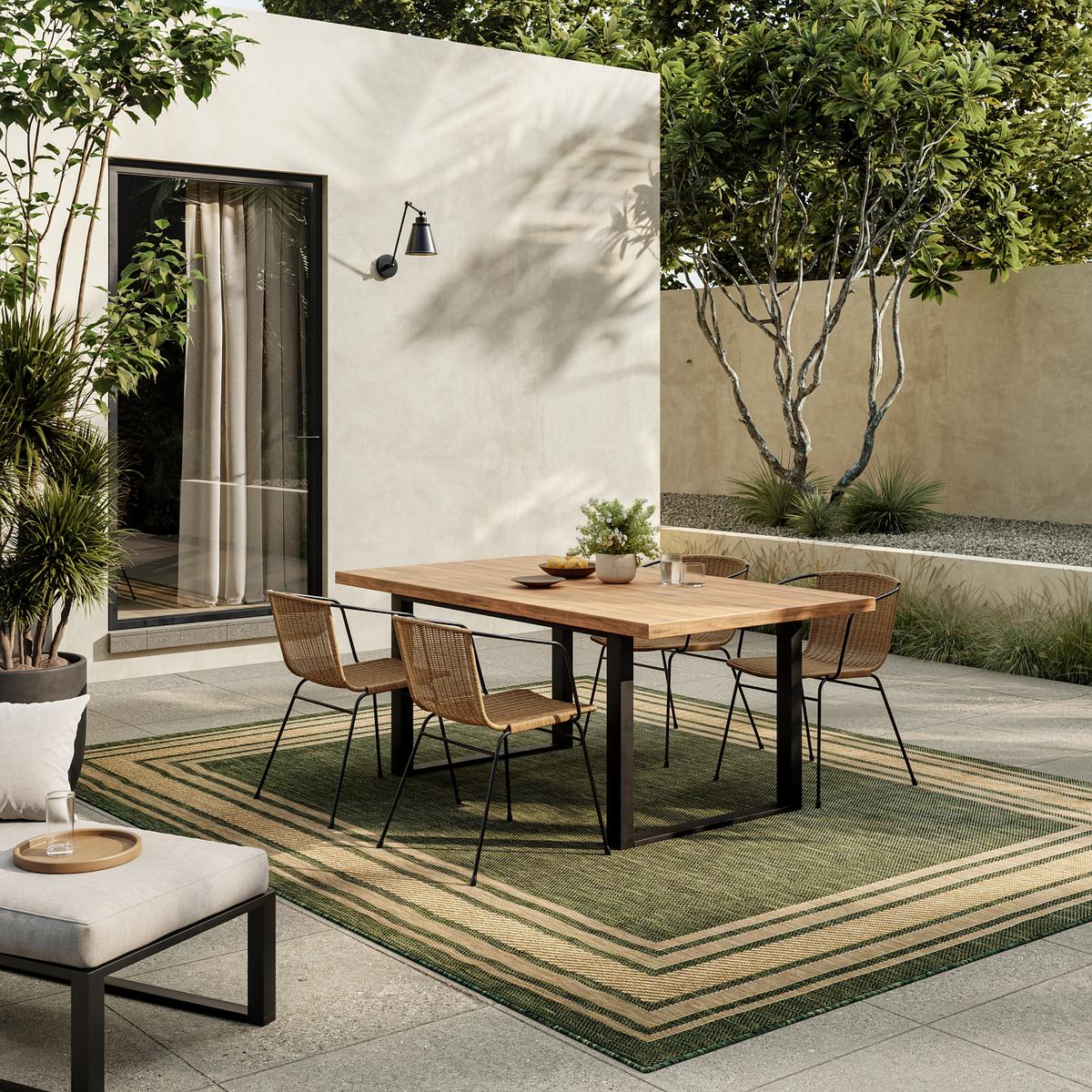Horizon Border Green Rug