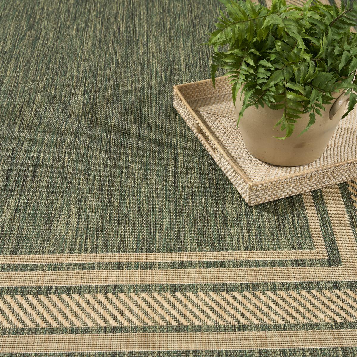 Horizon Border Green Rug