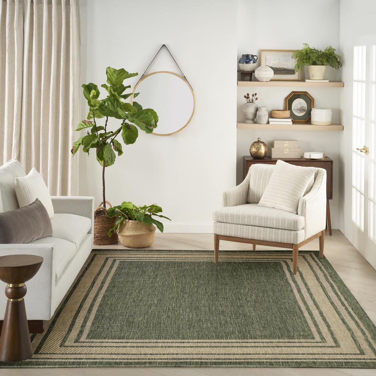 Horizon Border Green Rug