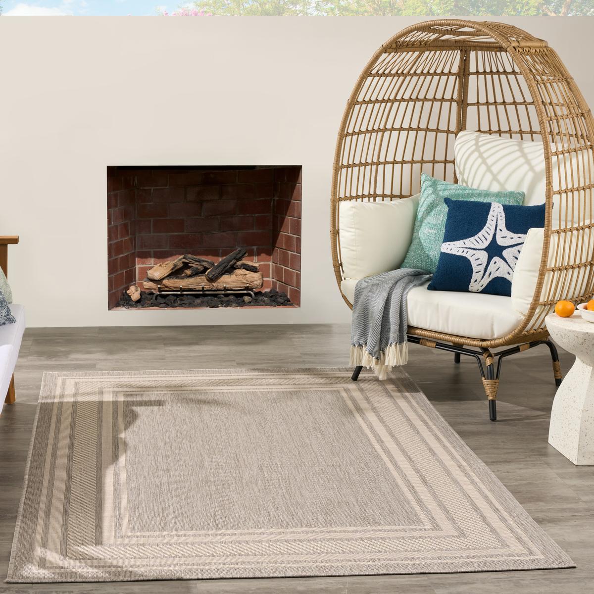 Horizon Border Grey Rug