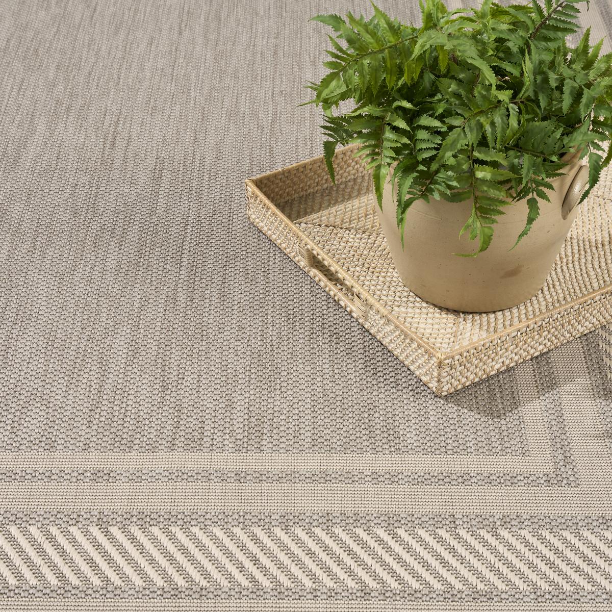 Horizon Border Grey Rug
