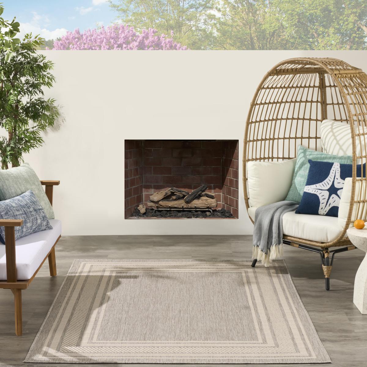 Horizon Border Grey Rug